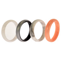 ROQ Silicone Wedding BR Solid Ring Set - Silver