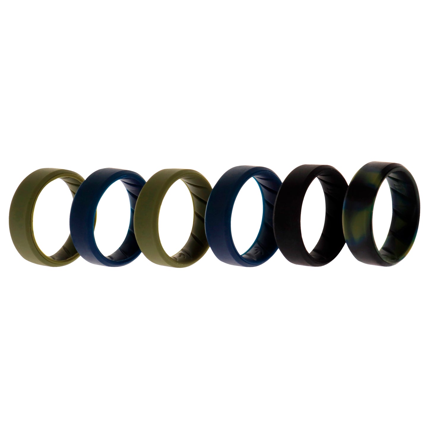 ROQ Silicone Wedding BR 8mm Ring Set - Basic-Olive
