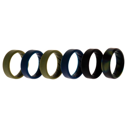 ROQ Silicone Wedding BR 8mm Ring Set - Basic-Olive