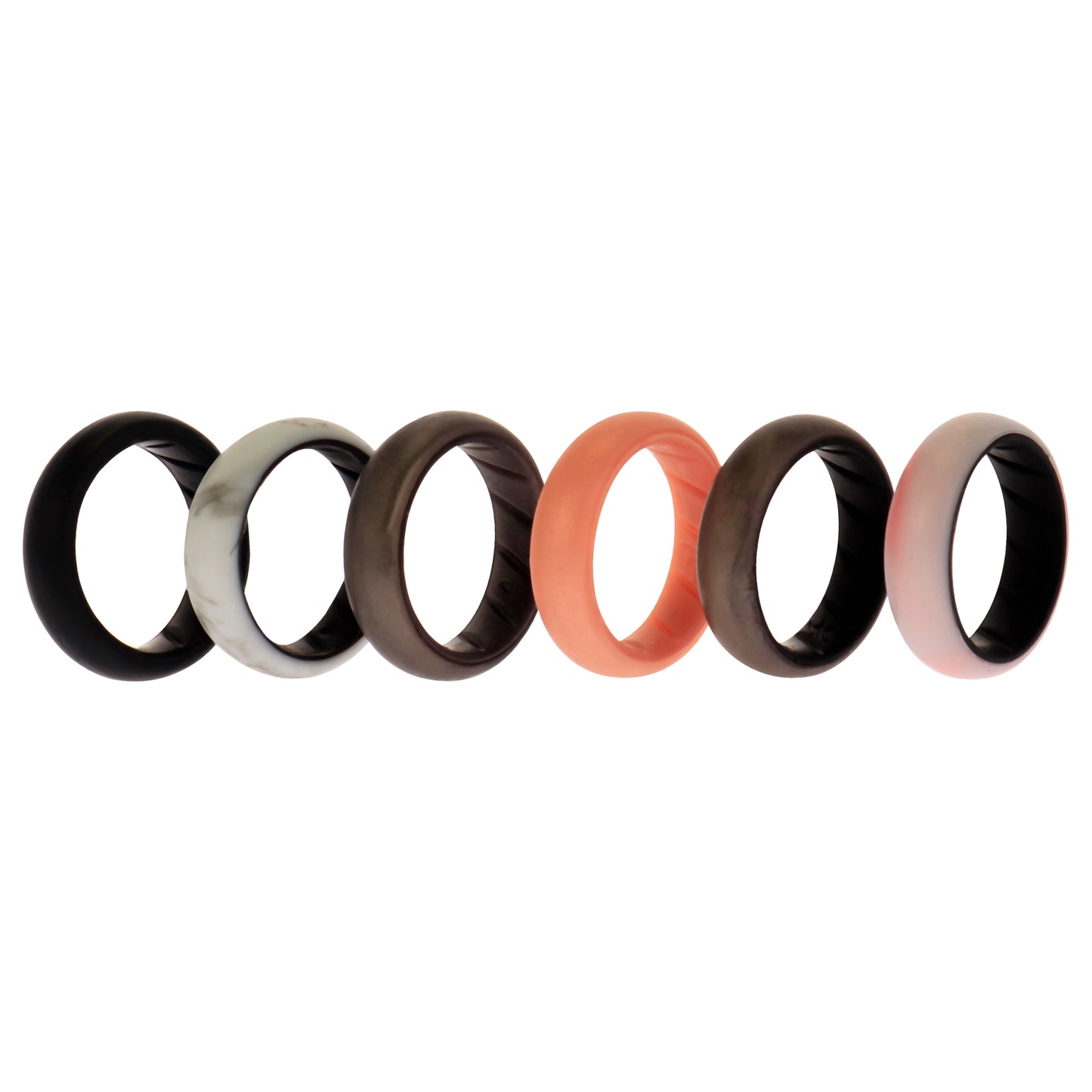 ROQ Silicone Wedding BR Solid Ring Set - Marble