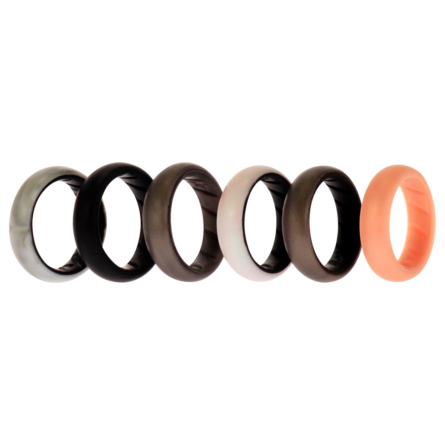 ROQ Silicone Wedding BR Solid Ring Set - Marble