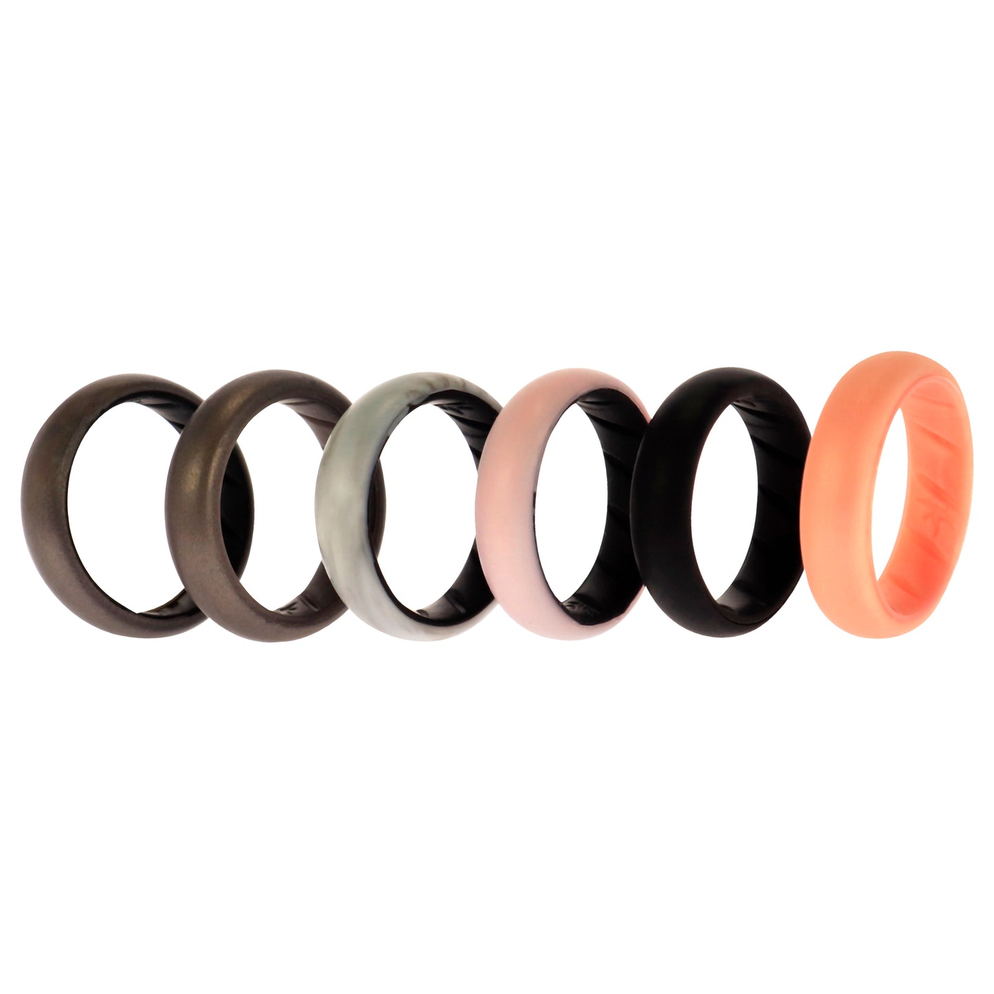 ROQ Silicone Wedding BR Solid Ring Set - Marble