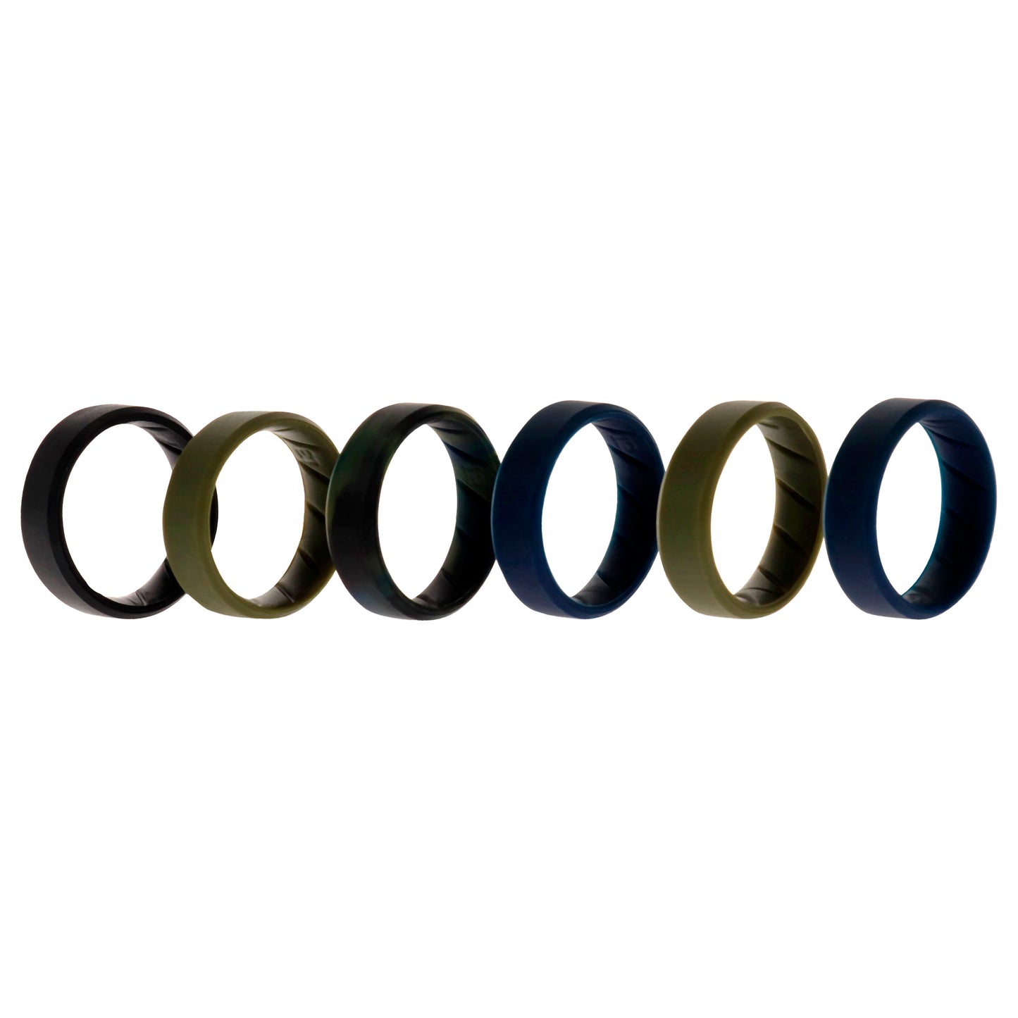 ROQ Silicone Wedding BR 8mm Ring Set - Basic-Olive