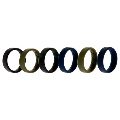 ROQ Silicone Wedding BR 8mm Ring Set - Basic-Olive