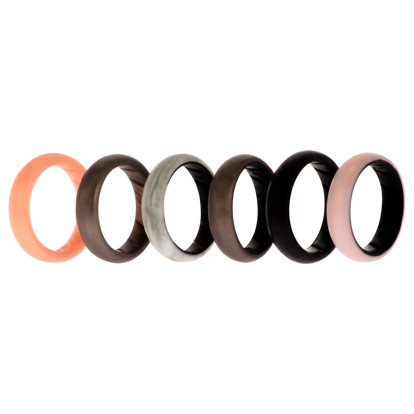 ROQ Silicone Wedding BR Solid Ring Set - Marble