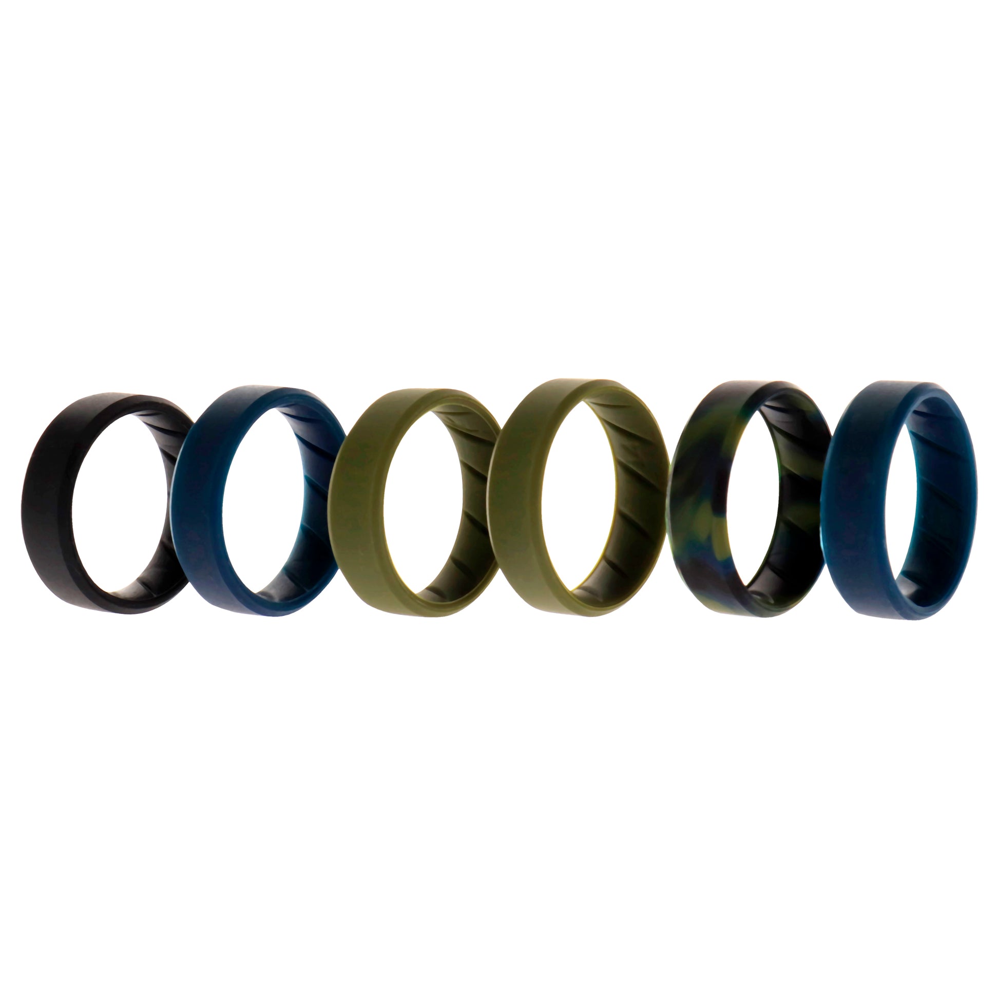 ROQ Silicone Wedding BR 8mm Ring Set - Basic-Olive