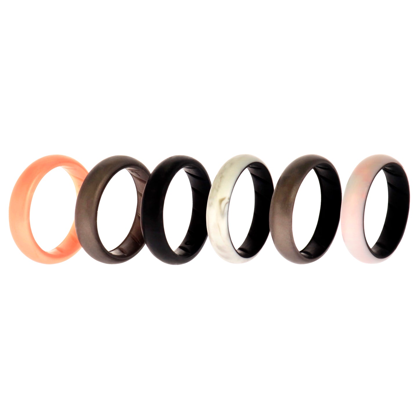 ROQ Silicone Wedding BR Solid Ring Set - Marble