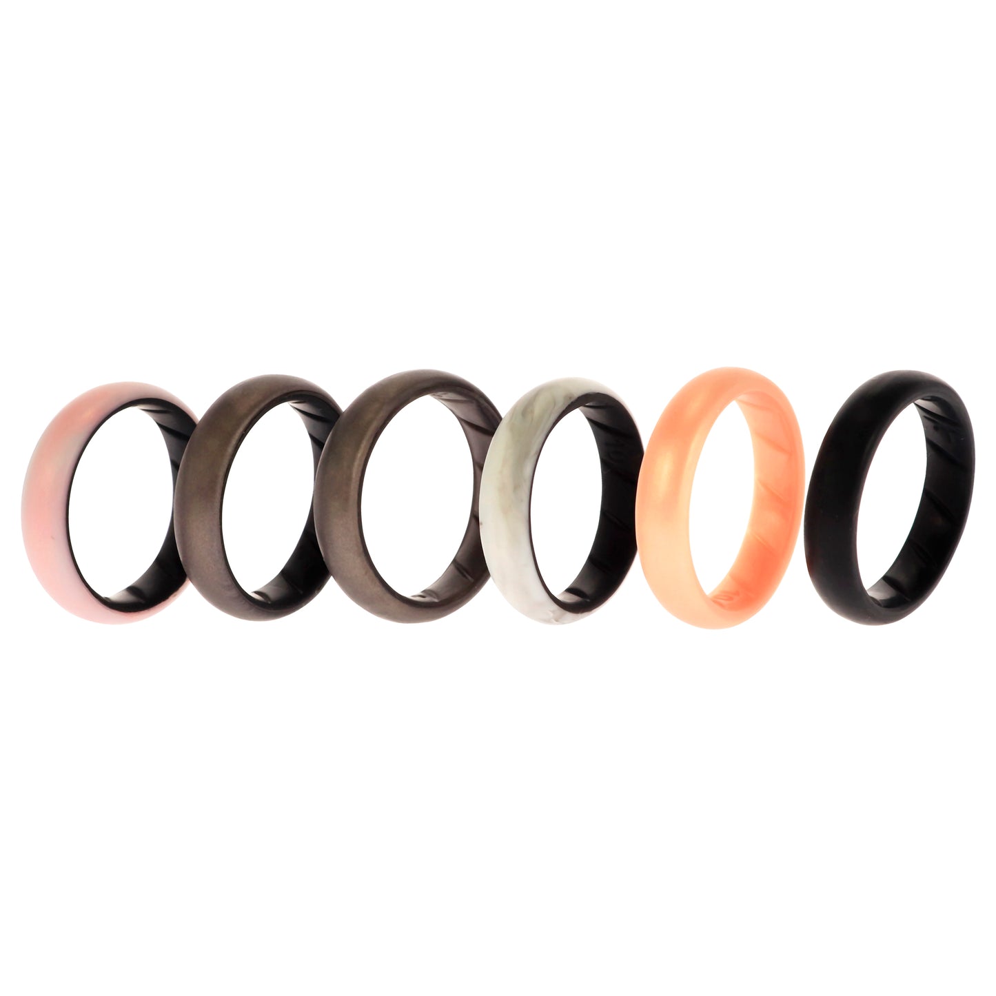 ROQ Silicone Wedding BR Solid Ring Set - Marble