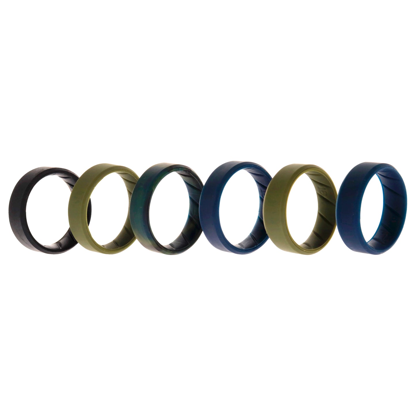 ROQ Silicone Wedding BR 8mm Ring Set - Basic-Olive