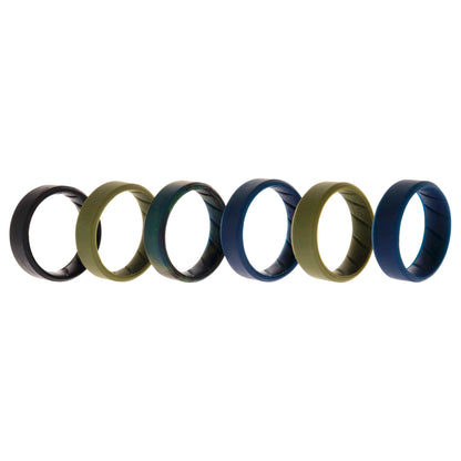 ROQ Silicone Wedding BR 8mm Ring Set - Basic-Olive