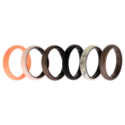 ROQ Silicone Wedding BR Solid Ring Set - Marble
