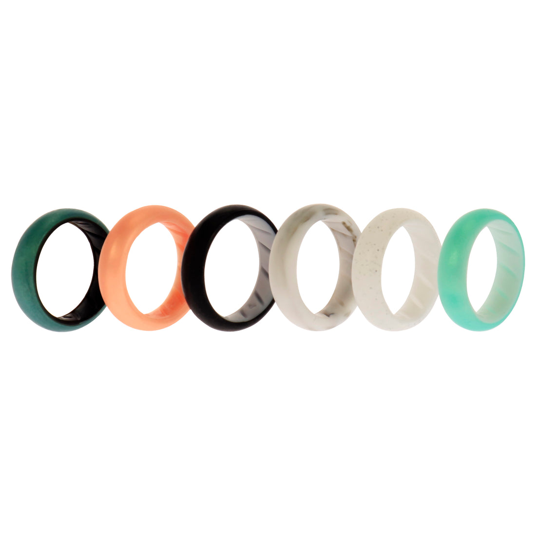 ROQ Silicone Wedding BR Solid Ring Set - Aque