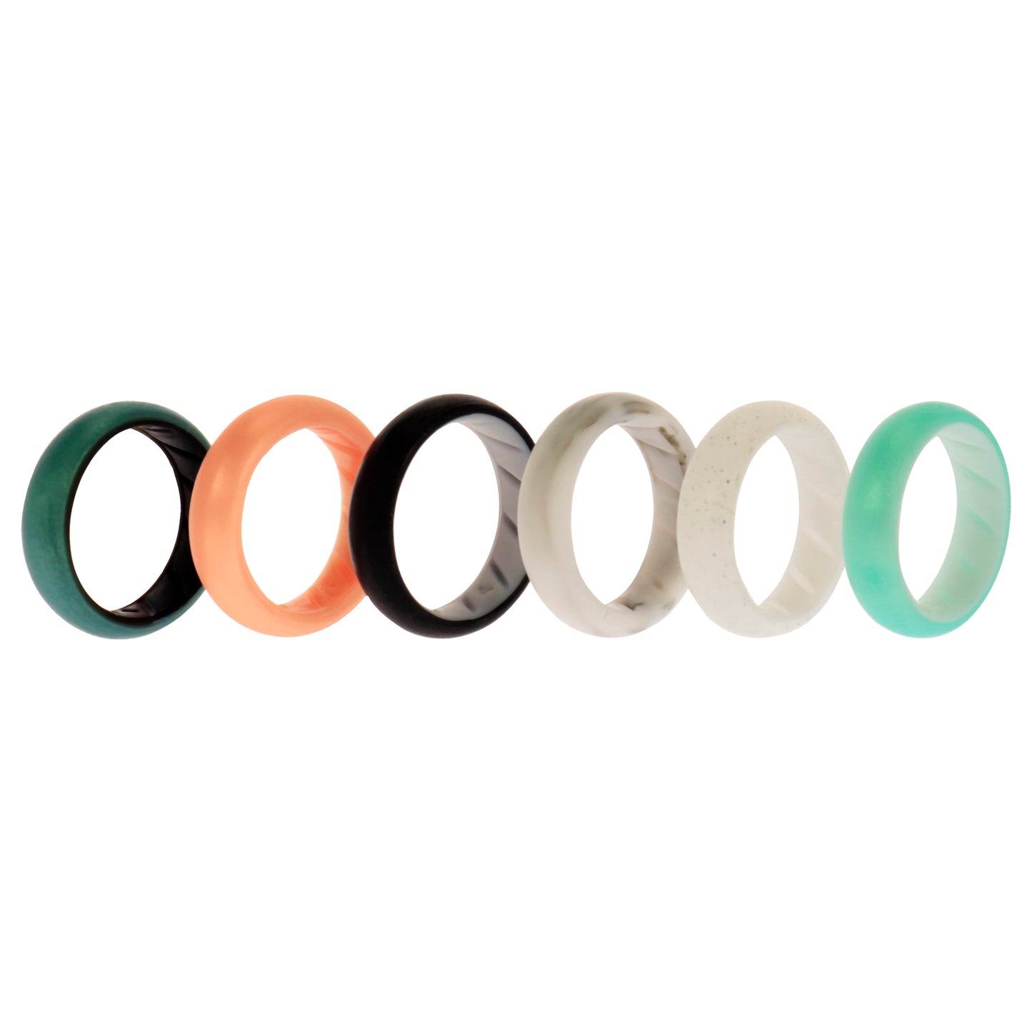 ROQ Silicone Wedding BR Solid Ring Set - Aque