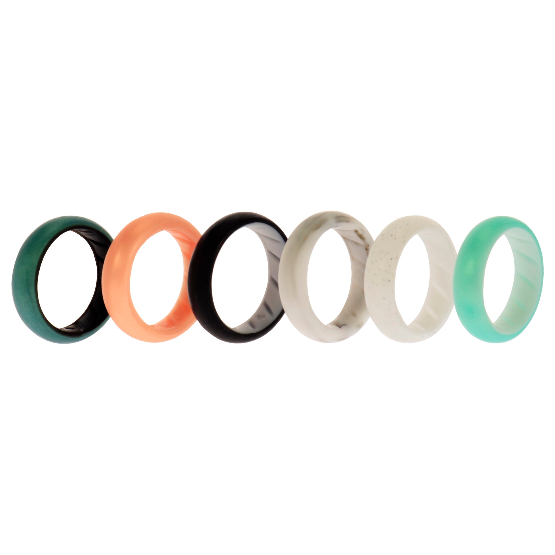 ROQ Silicone Wedding BR Solid Ring Set - Aque