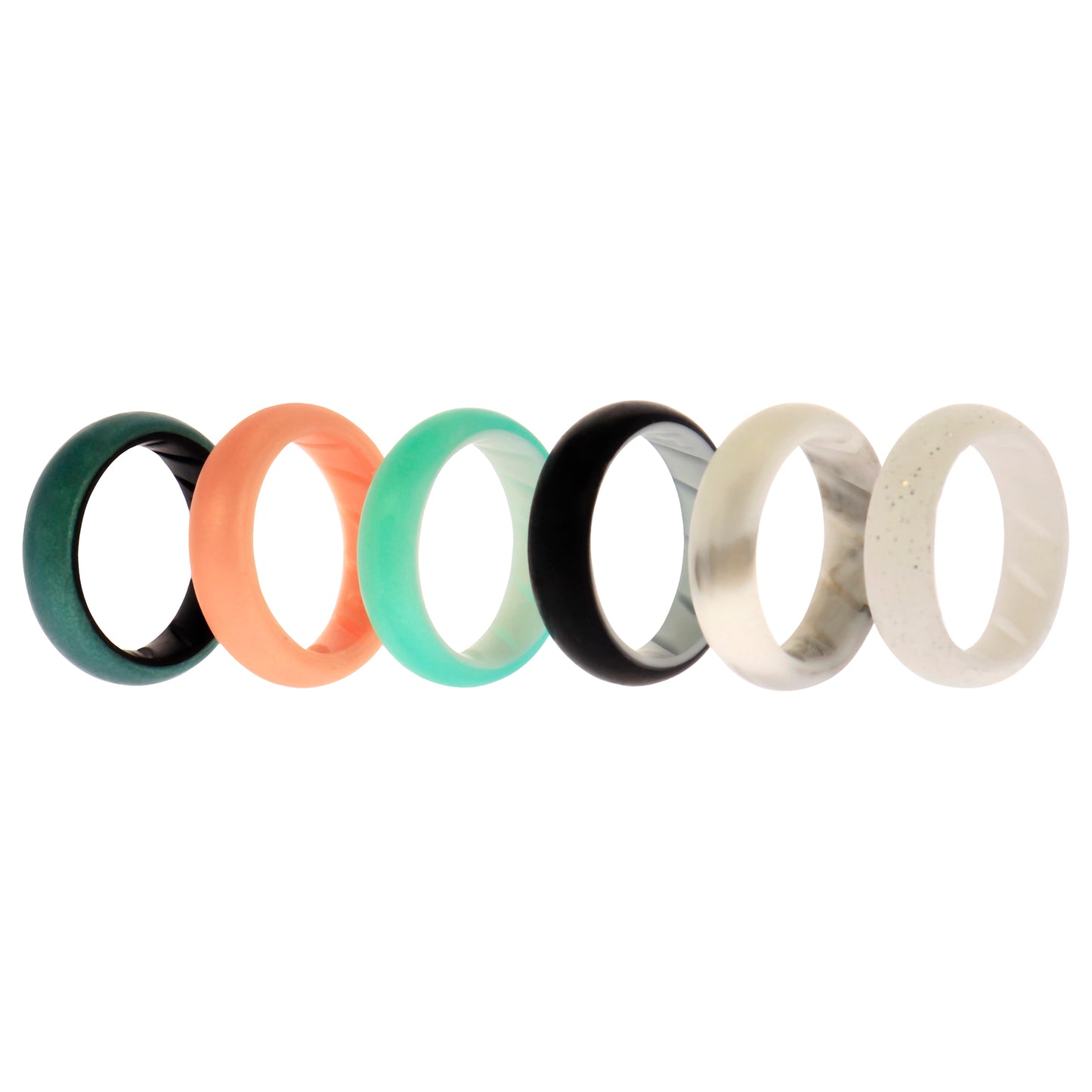 ROQ Silicone Wedding BR Solid Ring Set - Aque
