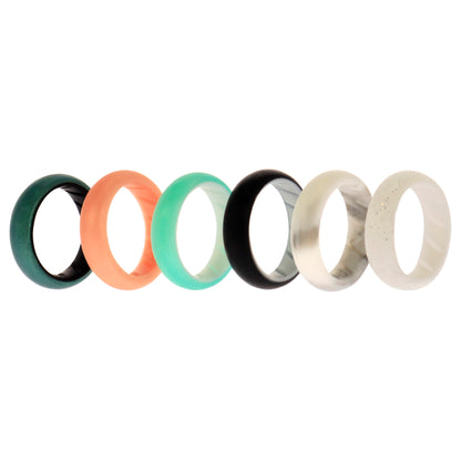 ROQ Silicone Wedding BR Solid Ring Set - Aque