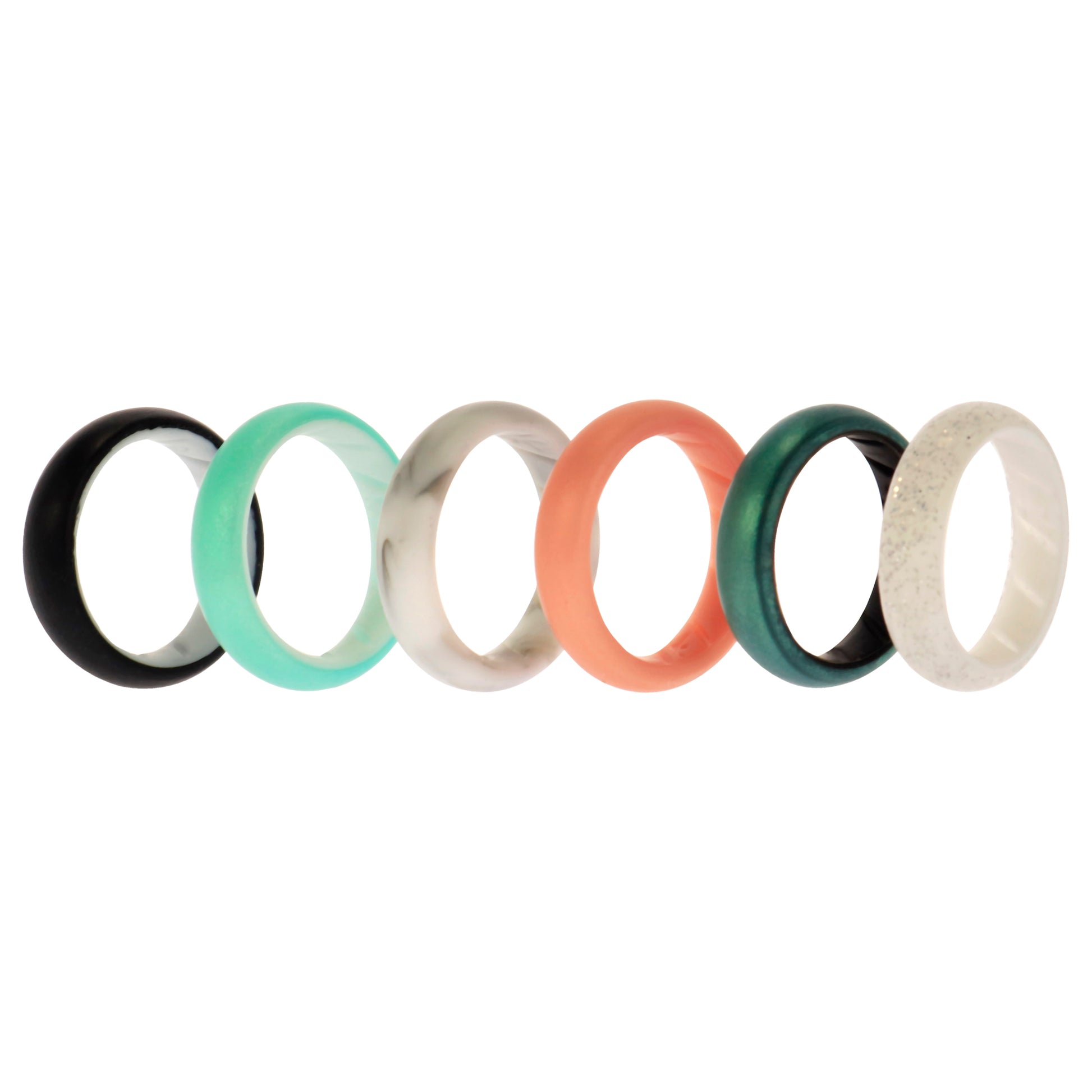 ROQ Silicone Wedding BR Solid Ring Set - Aque