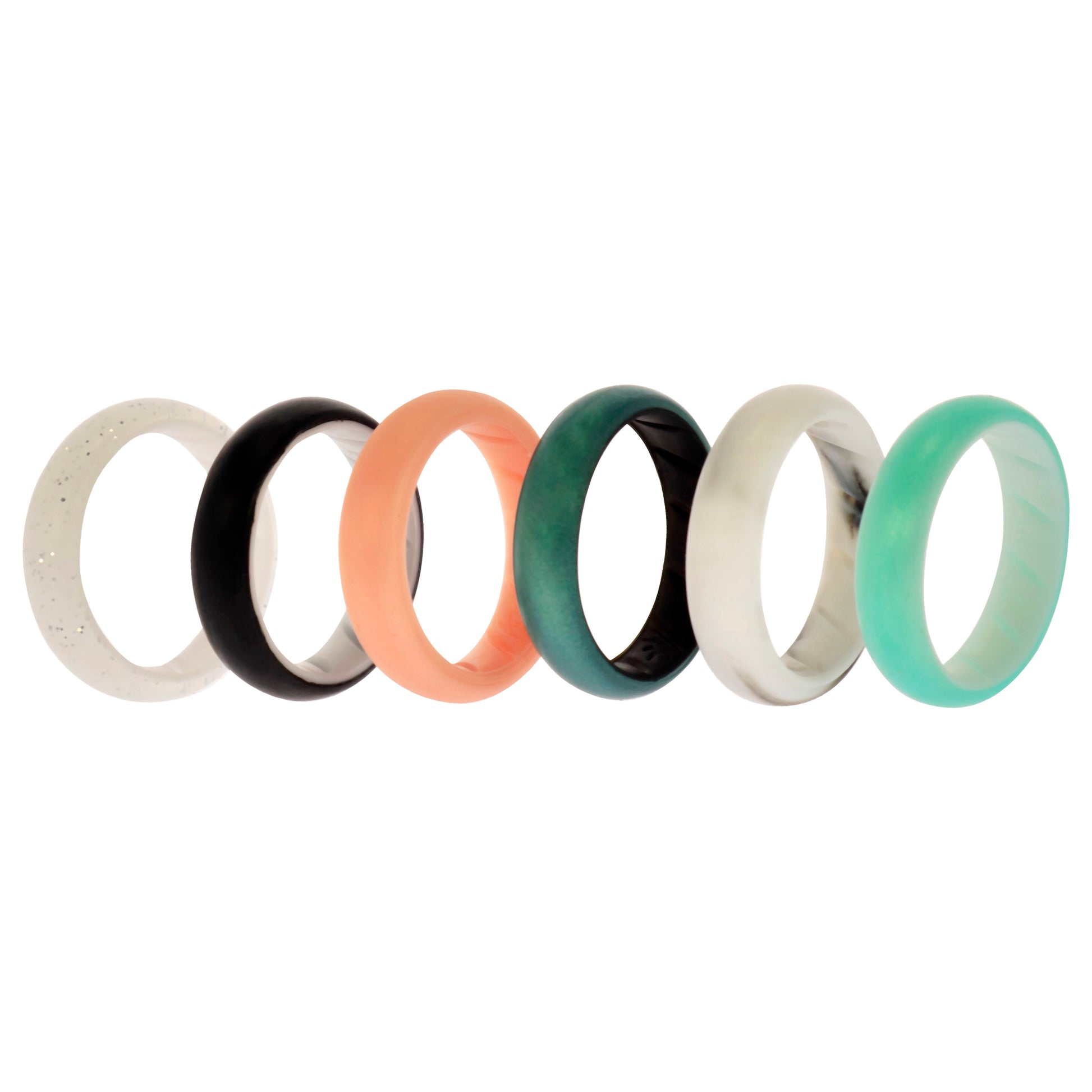 ROQ Silicone Wedding BR Solid Ring Set - Aque