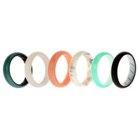 ROQ Silicone Wedding BR Solid Ring Set - Aque