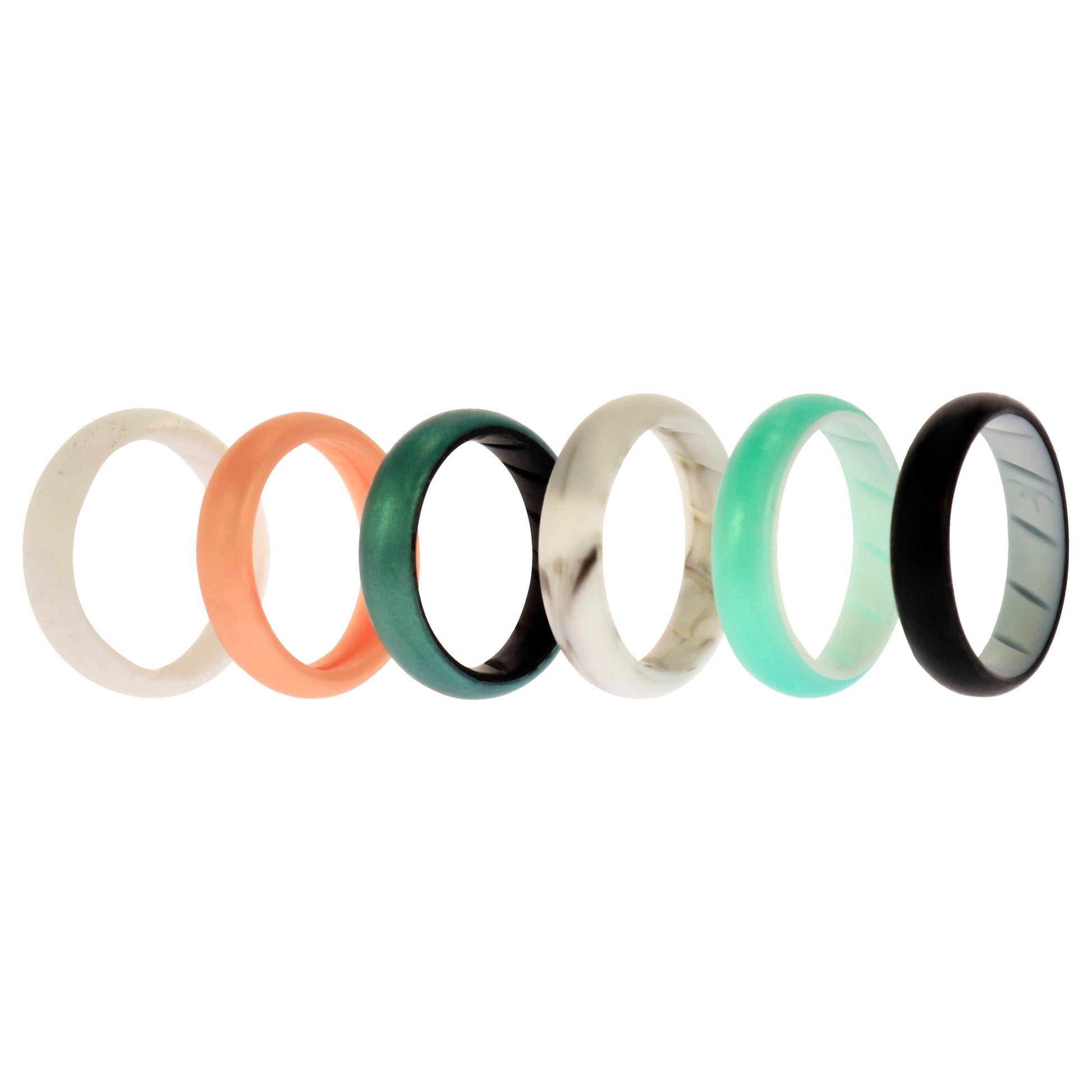 ROQ Silicone Wedding BR Solid Ring Set - Aque