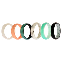 ROQ Silicone Wedding BR Solid Ring Set - Aque
