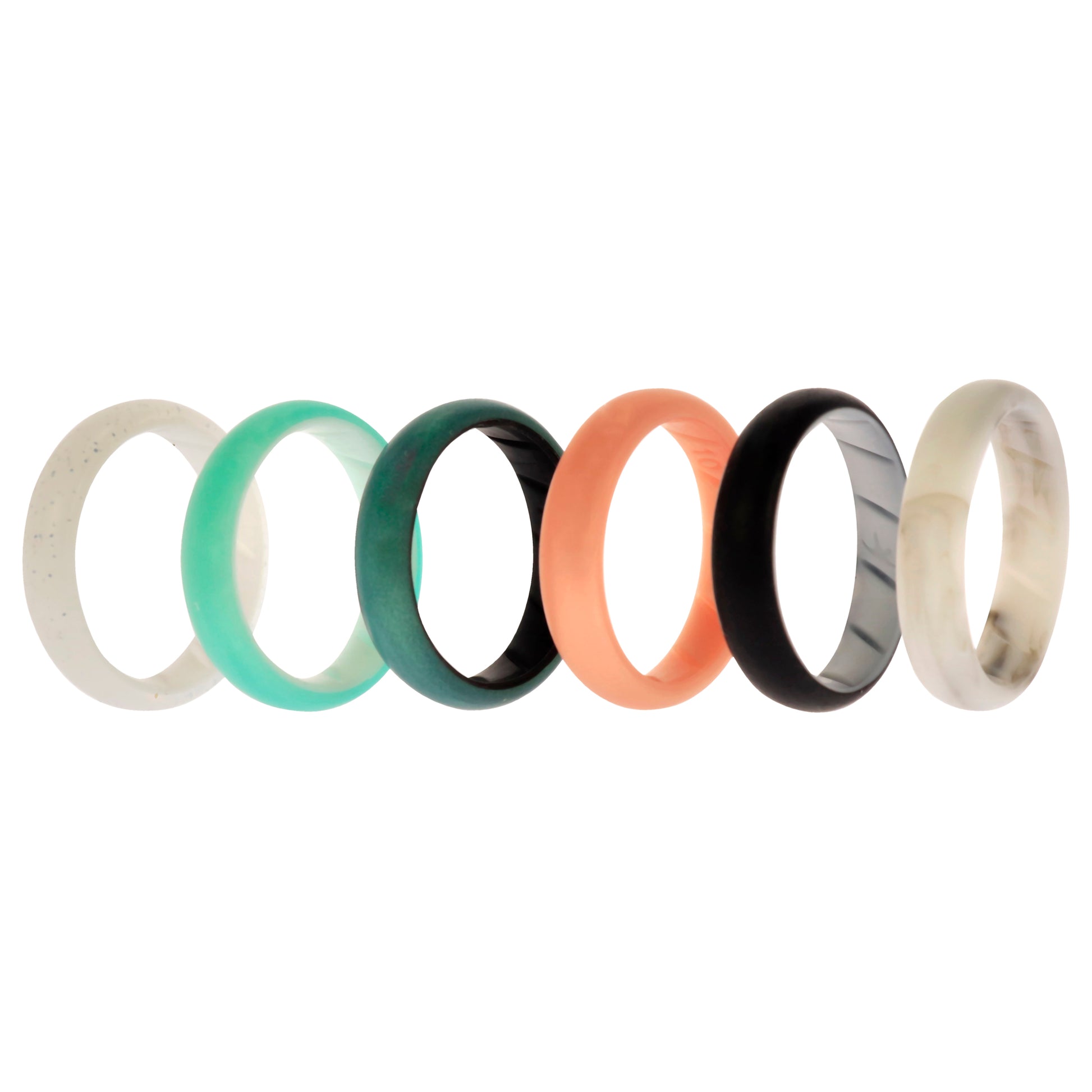 ROQ Silicone Wedding BR Solid Ring Set - Aque