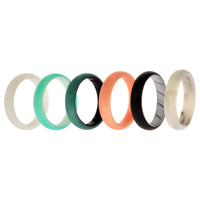 ROQ Silicone Wedding BR Solid Ring Set - Aque