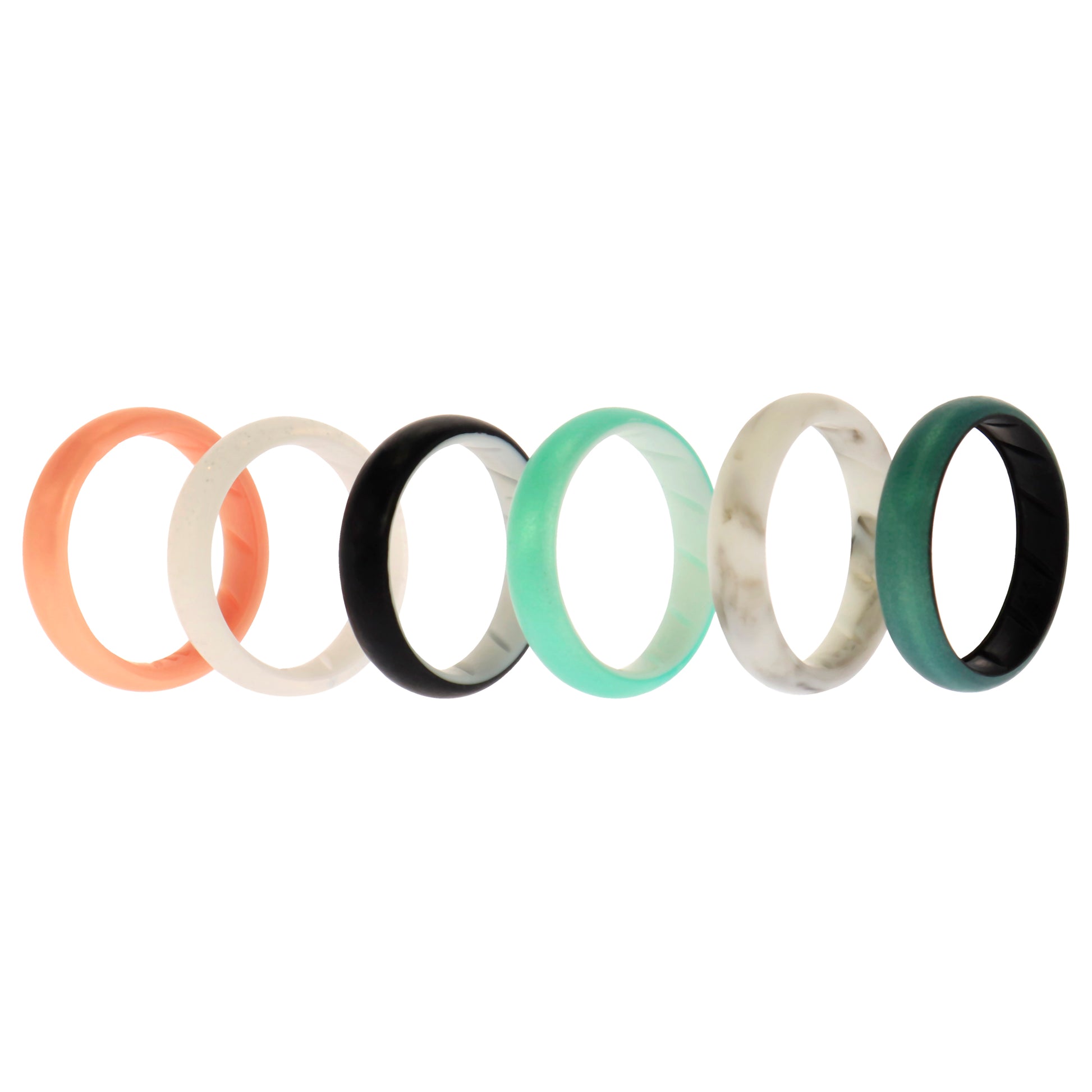 ROQ Silicone Wedding BR Solid Ring Set - Aque