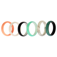 ROQ Silicone Wedding BR Solid Ring Set - Aque