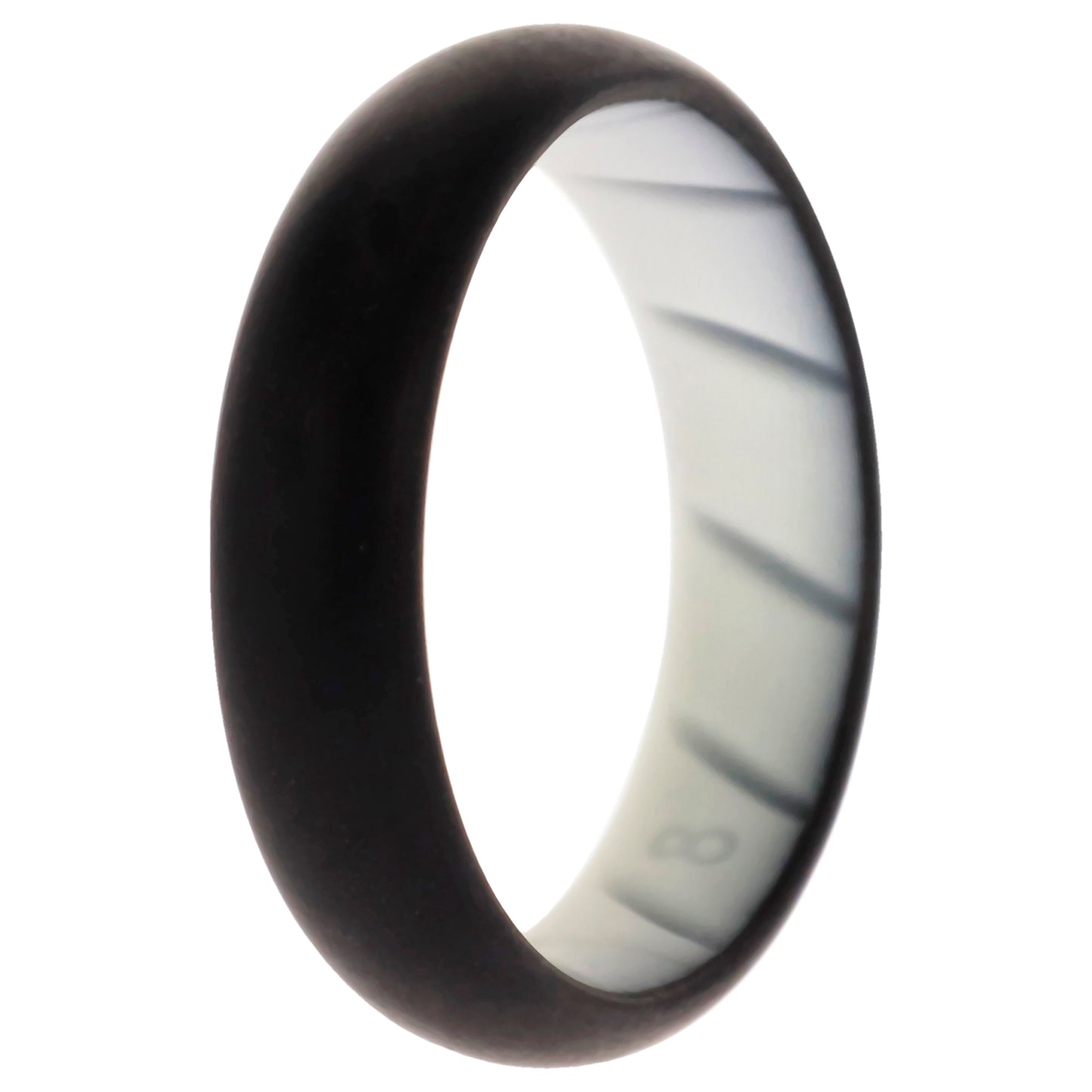 ROQ Silicone Wedding BR Solid Ring - White-Black