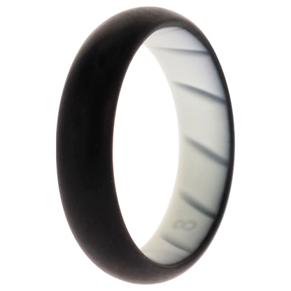 ROQ Silicone Wedding BR Solid Ring - White-Black