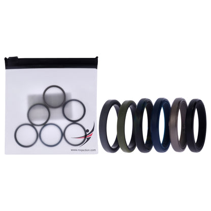 ROQ Silicone Wedding 6mm Brush 2Layer Ring Set - Camo