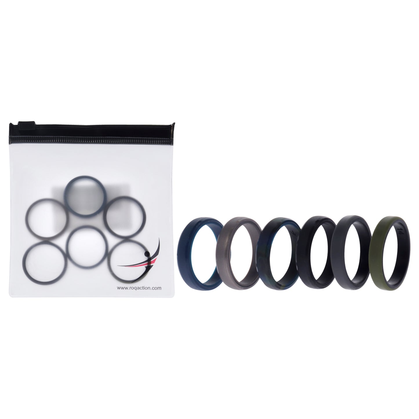 ROQ Silicone Wedding 6mm Brush 2Layer Ring Set - Camo