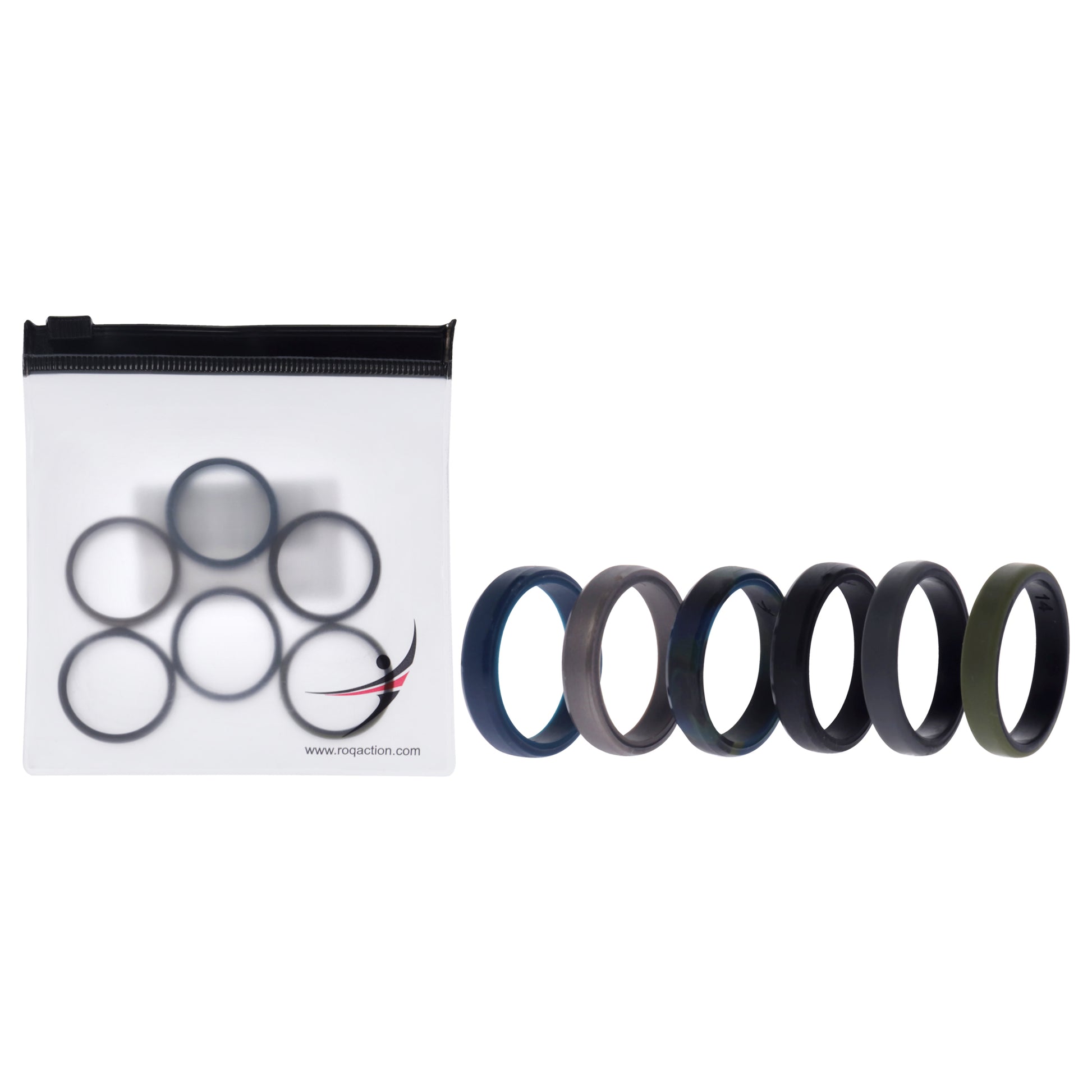 ROQ Silicone Wedding 6mm Brush 2Layer Ring Set - Camo