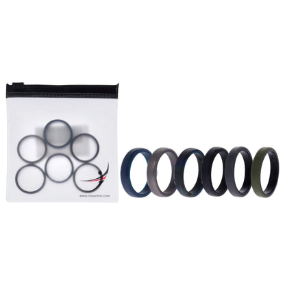 ROQ Silicone Wedding 6mm Brush 2Layer Ring Set - Camo