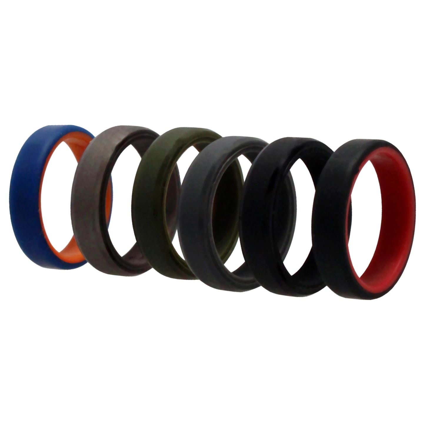 ROQ Silicone Wedding 6mm Brush 2Layer Solid Ring Set