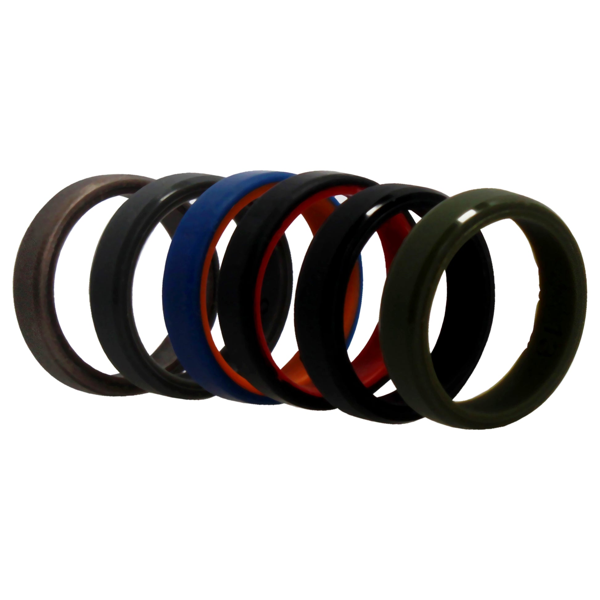 ROQ Silicone Wedding 6mm Brush 2Layer Solid Ring Set