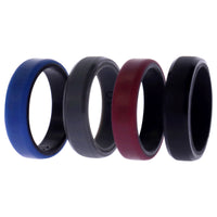 ROQ Silicone Wedding 6mm Brush 2Layer Ring Set - Bordo