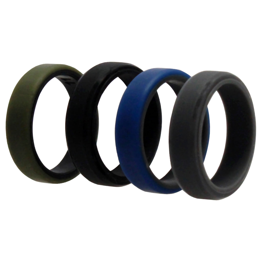 ROQ Silicone Wedding 6mm Brush 2Layer Ring Set - Green