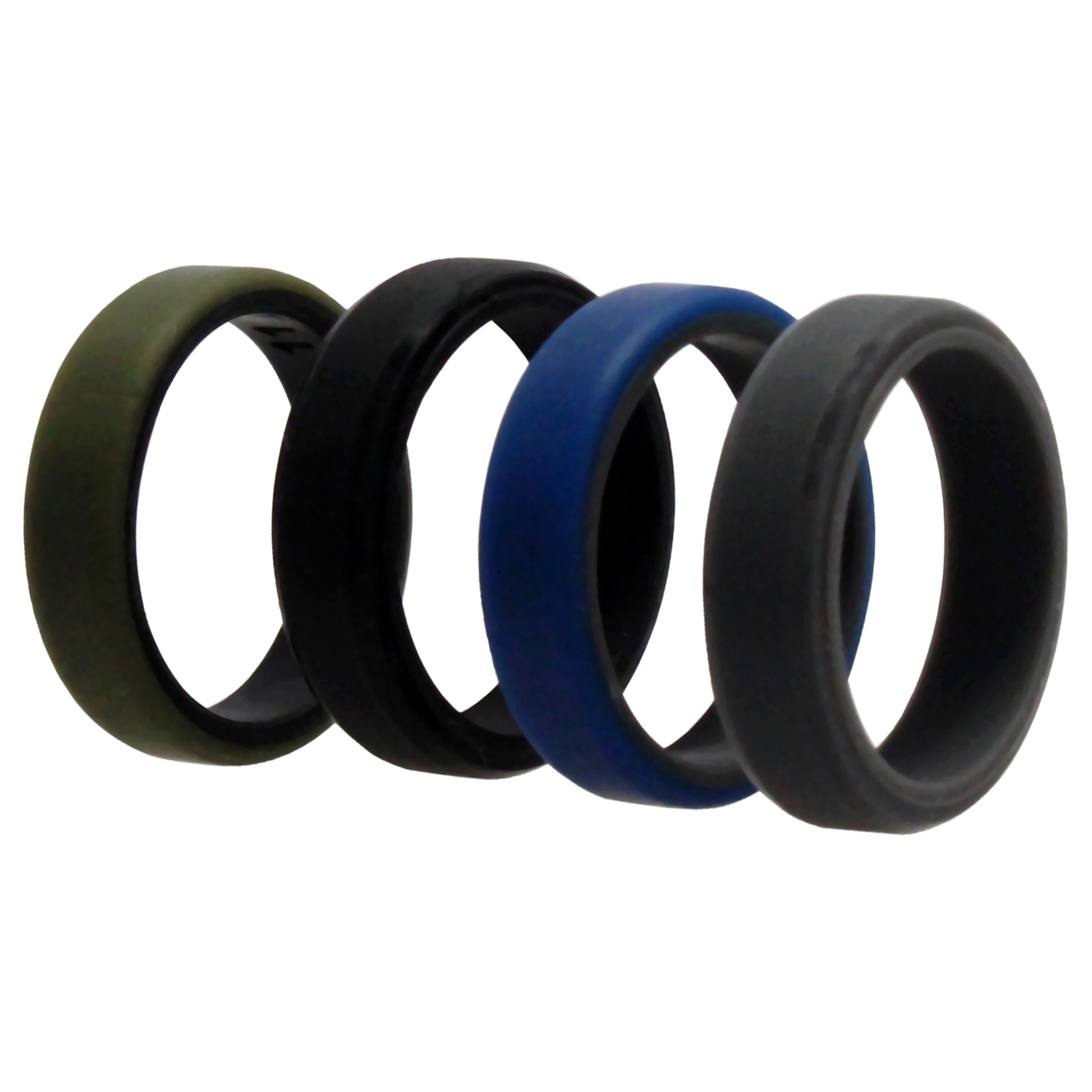 ROQ Silicone Wedding 6mm Brush 2Layer Ring Set - Green