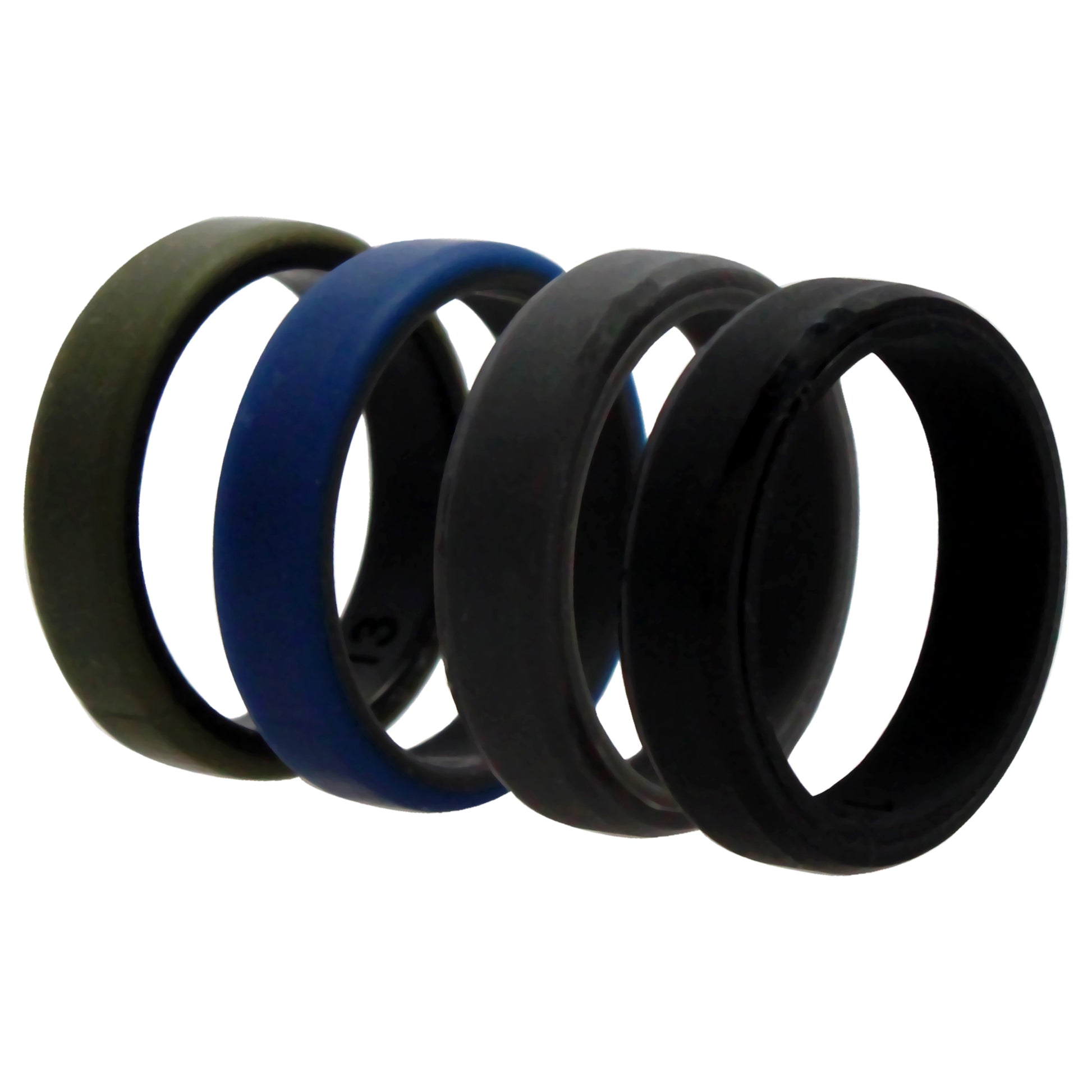 ROQ Silicone Wedding 6mm Brush 2Layer Ring Set - Green