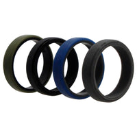 ROQ Silicone Wedding 6mm Brush 2Layer Ring Set - Green