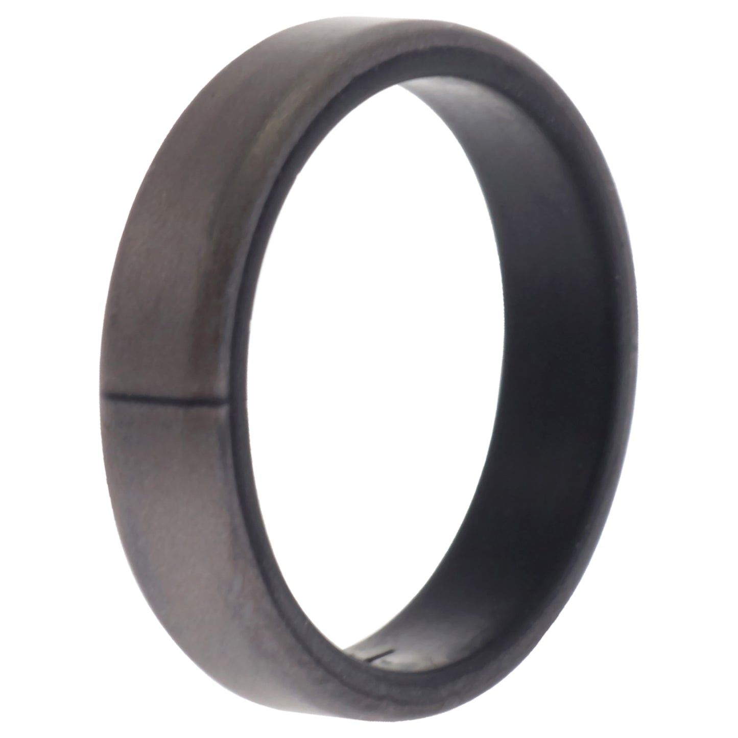 ROQ Silicone Wedding 6mm Brush 2Layer Ring - Silver
