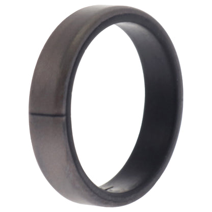 ROQ Silicone Wedding 6mm Brush 2Layer Ring - Silver