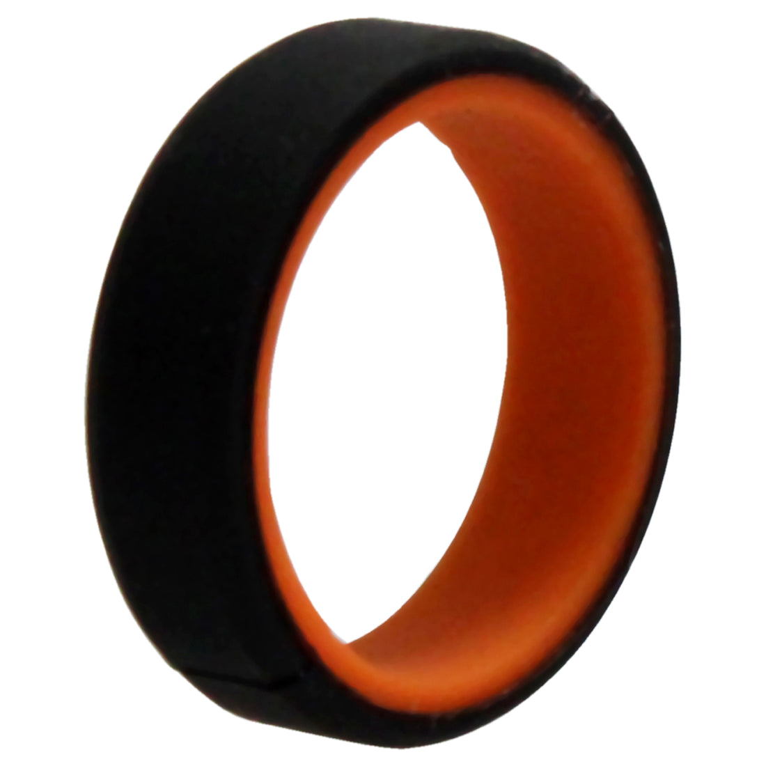 ROQ Silicone Wedding 6mm Brush 2Layer Ring - Orange-Black