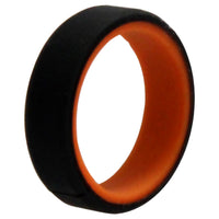 ROQ Silicone Wedding 6mm Brush 2Layer Ring - Orange-Black