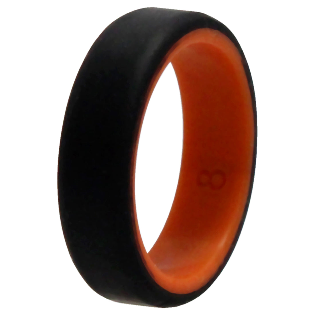 ROQ Silicone Wedding 6mm Brush 2Layer Ring - Orange-Black