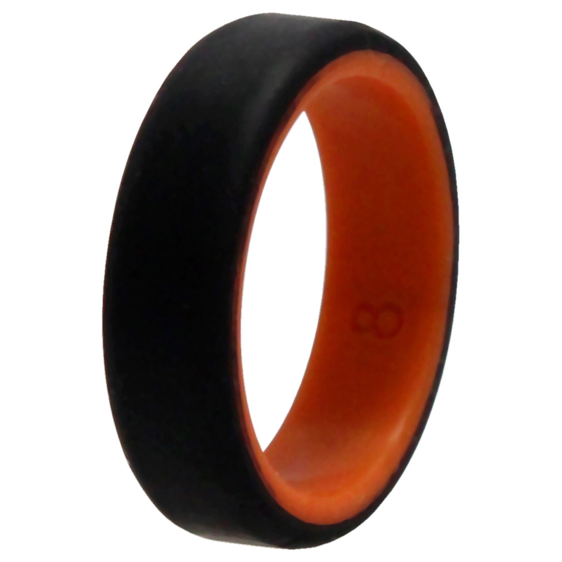 ROQ Silicone Wedding 6mm Brush 2Layer Ring - Orange-Black