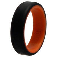 ROQ Silicone Wedding 6mm Brush 2Layer Ring - Orange-Black