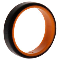 ROQ Silicone Wedding 6mm Brush 2Layer Ring - Orange-Black